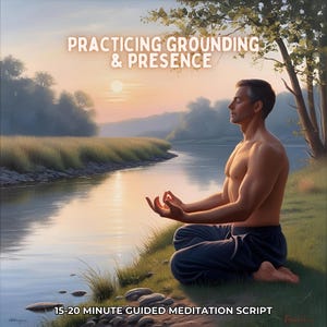 Practicing Grounding & Presence Guided Meditation Script for Business or Personal Use, Done for You Content, Divine Masculine Meditation PDF