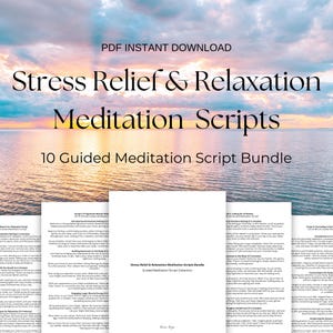Stress Relief & Relaxation Guided Meditation Scripts for Business or Personal Use Done for You Content SelfCare Meditation Script Bundle PDF
