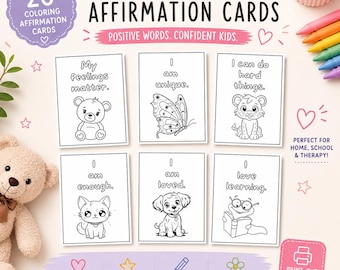 Printable Children's Positive Affirmation Cards Kids Coloring Pages