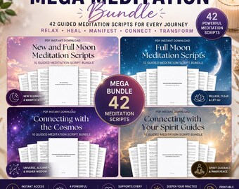 Moon Ritual Meditation Scripts, Spirit Guides, Cosmic Connection (PDF)