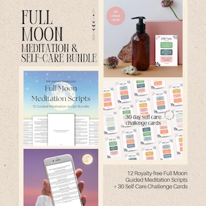 Full Moon Meditation & Self-Care Bundle, Guided Scripts (PDF)
