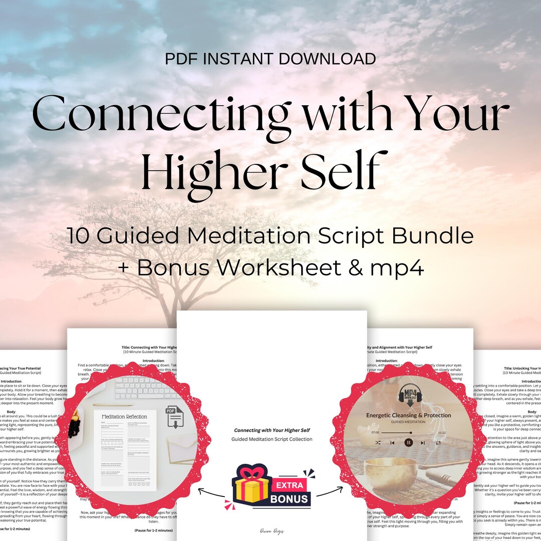 Guided Meditation Script Bundle for Connecting With Your Higher Self ...