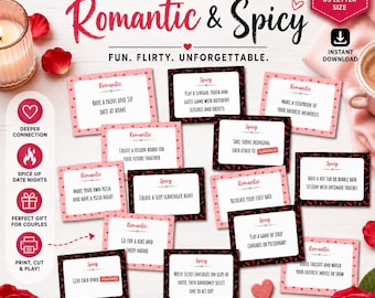 100 Date Night Ideas | Romantic & Spicy Cards (Printable)