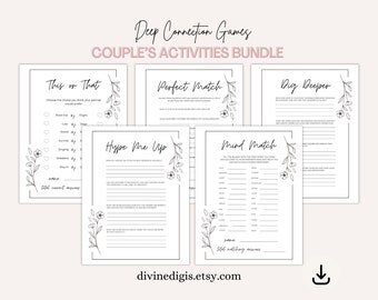 Couple Games Printable Date Night Games Fun Party Games for Couples Quiz Valentines Day Games 10 Year Anniversary