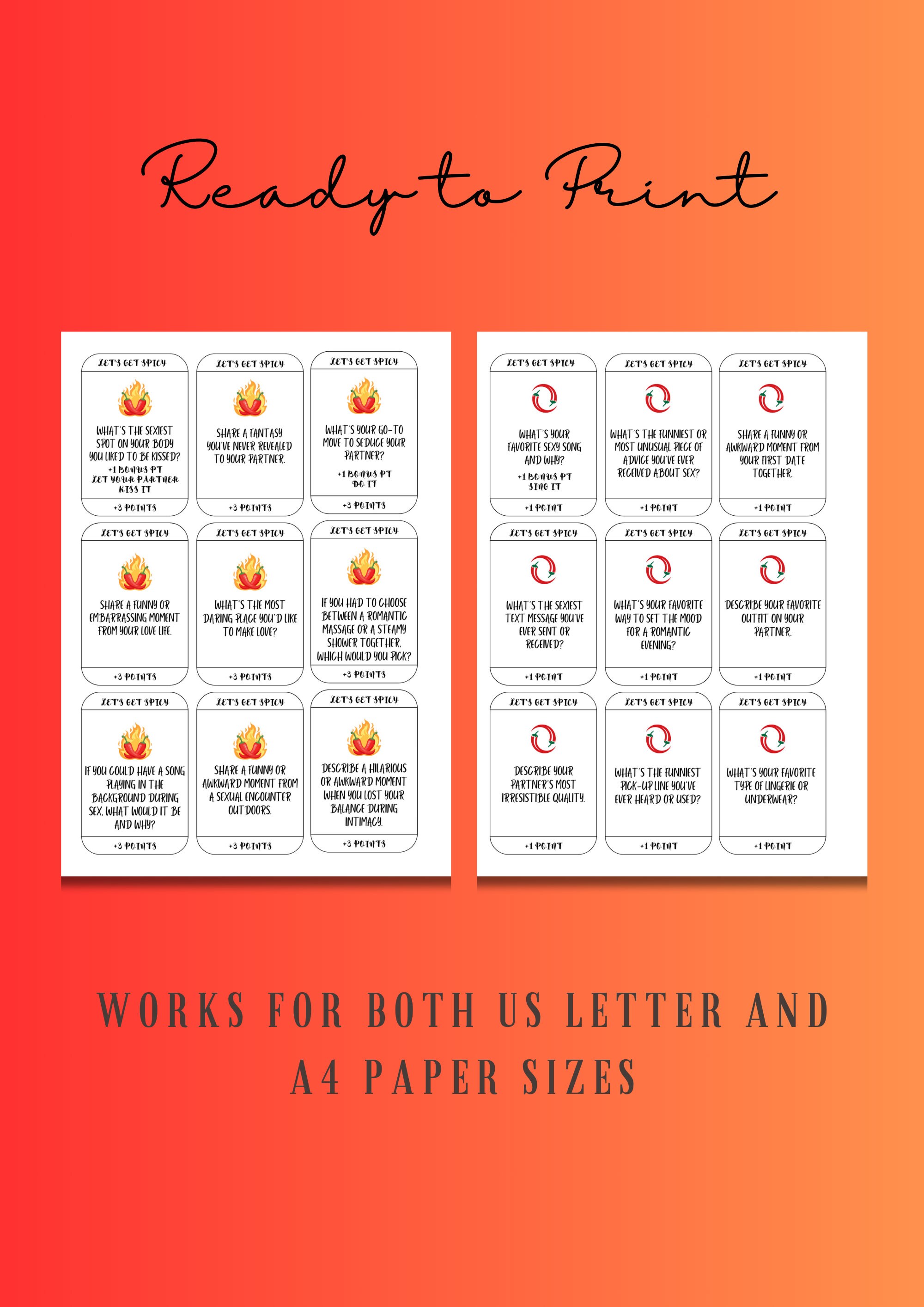 Dirty Adult Game Cards Printable Card Games Adult Party Games Romantic ...