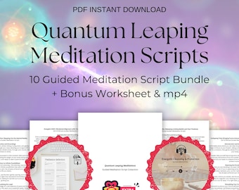 Pacote de roteiros de meditação para salto quântico + folha de exercícios e MP4 (download em PDF)