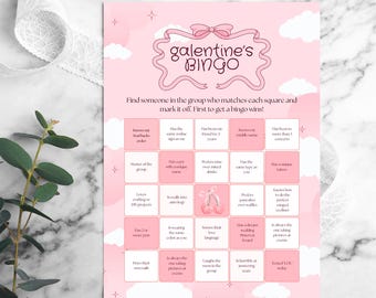 Galentine's Day Bingo Game Template, Editable Ladies Night Party (PDF)