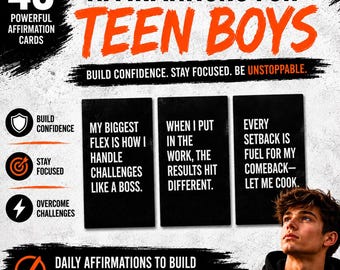 Affirmations for Teen Boys & Preteen, Gen Alpha Slang (Printable PDF)