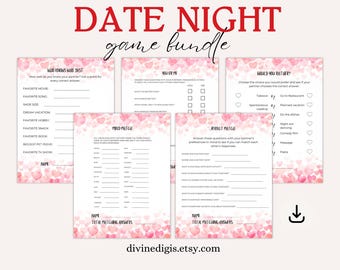 Couple Games Printable Date Night Games Bundle Valentines Day Games Fun Party Games for Couples Experience Gifts Digital Download Date Ideas