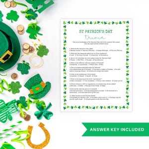 St Patrick&#39;s Day Games St Patricks Day Trivia Game Saint Patrick Family Party Games Bar Crawl Game for St Patrick&#39;s Day St Paddy Trivia Game