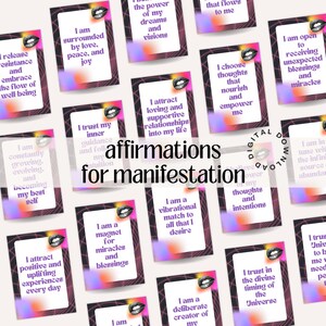 Manifiesta tus sueños con 27 poderosas afirmaciones para la abundancia y el éxito / Descarga digital / Juego de tarjetas de afirmación / Tarjetas inspiradoras