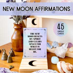 Neumond Affirmationskarten Manifestation Deck, Mondritualkarten, Neumond Manifestation Affirmationen, Mondritual Altardekor PDF