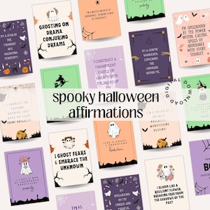 Halloween Spooky Affirmation Cards Afdrukbare digitale download Krachtige Witchy-affirmaties Herprogrammeer je geest voor succes manifestatie pdf