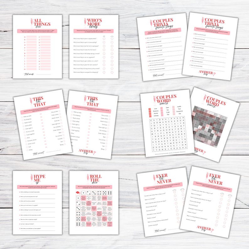 Couple games printable date night games bundle fun date night