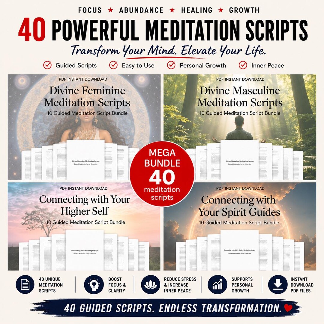 Healed Scripted Text Spiritual Healing Meditation Script Bundle for Coaches & Practitioners ...