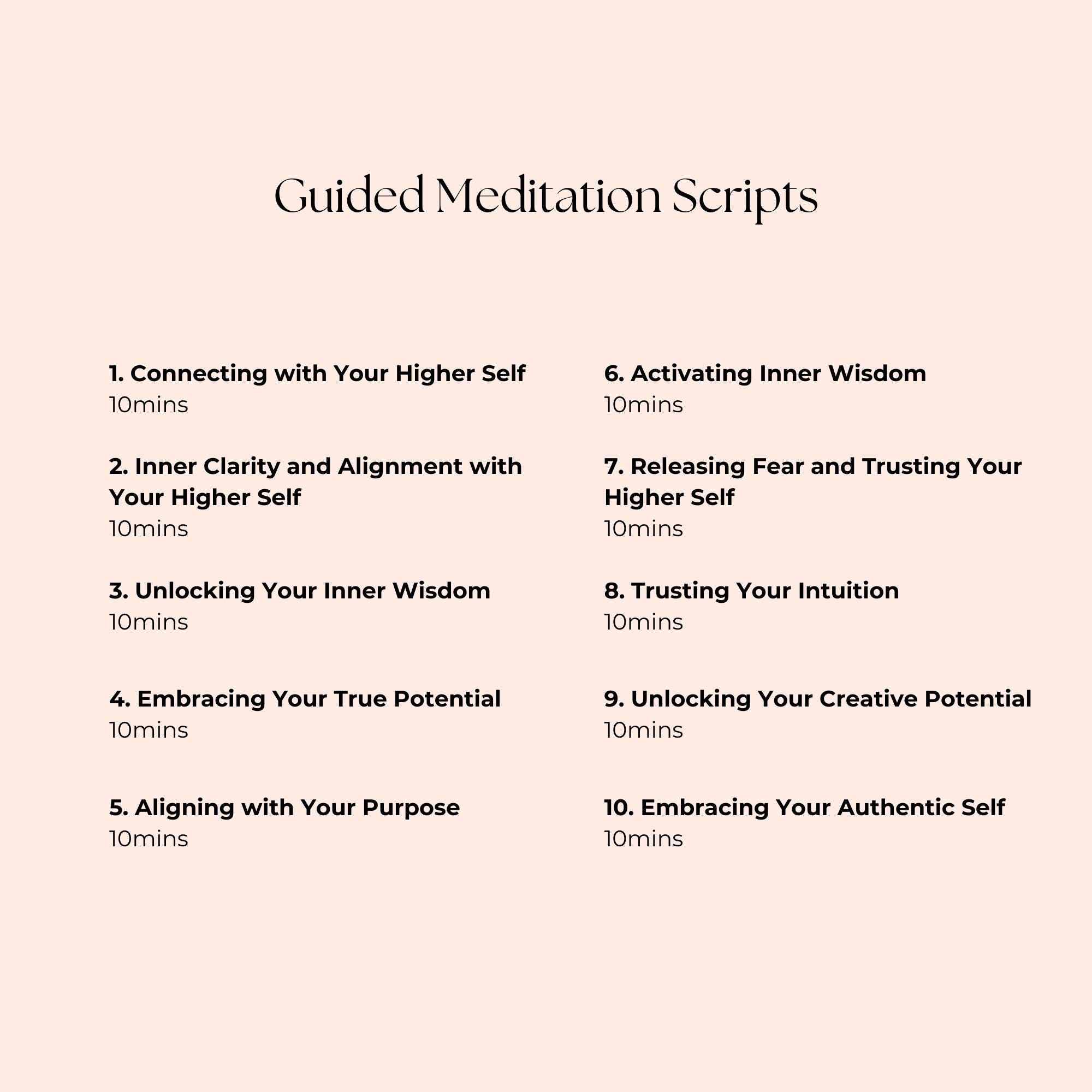 高次の自己との繋がりを育むガイド付き瞑想スクリプト 個人またはビジネスでの使用に最適 コンテンツ作成済み瞑想スクリプトバンドル PDF