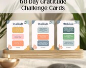 Gratitude Printable 60 Day Challenge Cards - Instant Download PDF
