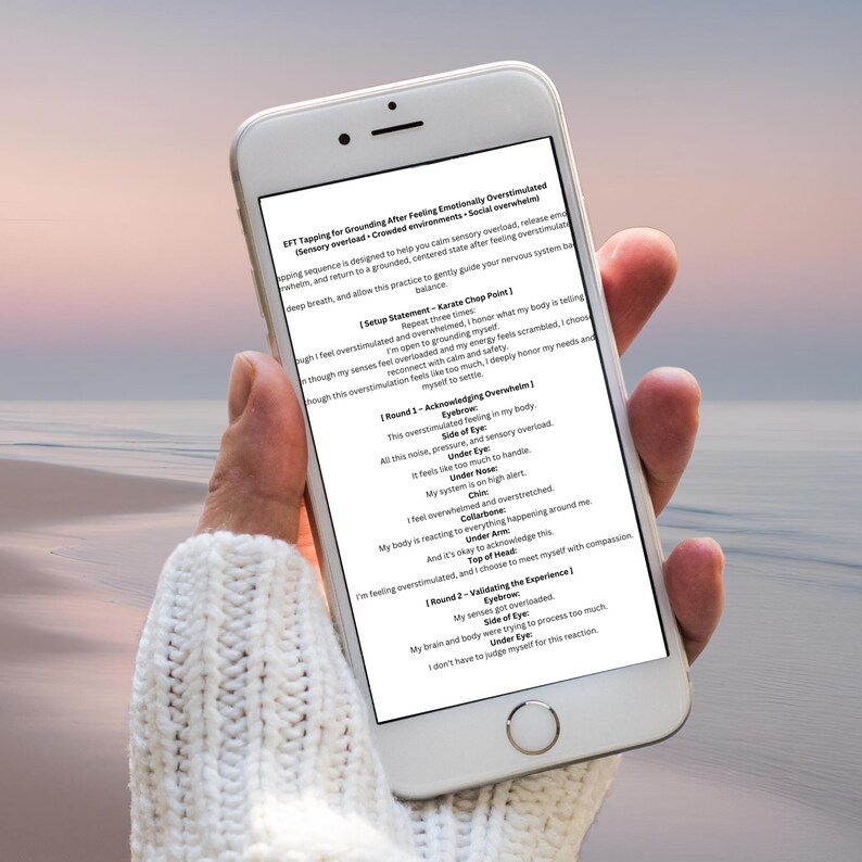 Tapping Therapy Script EFT Tapping Script, Grounding After Overstimulation (digital Download ...