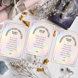Manifestation Cards, Manifesting Digital Download Law of Attraction Activities, Manifestation Challenge Cards Printable Manifestation Game