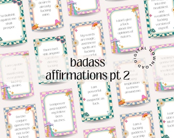 Sweary Affirmation Cards, Badass Printable Affirmations (Digital Download)