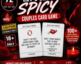 Tarjetas de juego para la intimidad en pareja, fiesta para adultos, retos para coquetear (descarga digital)