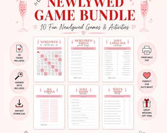 Newlywed Game Bundle, 10 Fun Relationship Activities (Instant Download)
