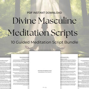 Divine Masculine Guided Meditation Scripts for Business or Personal Use Done for You Content Inner Warrior Meditation Script Bundle for Men