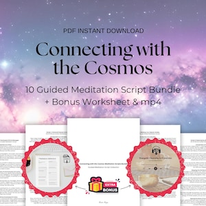 Cosmos Guided Meditation Scripts + Worksheet & mp4 | Starseed, Akashic Records (PDF Instant Download)