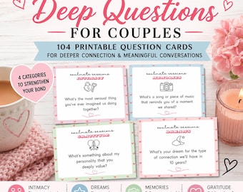 100 carte con spunti di conversazione per coppie, domande sulla relazione, regalo per il primo anniversario (DOWNLOAD DIGITALE)