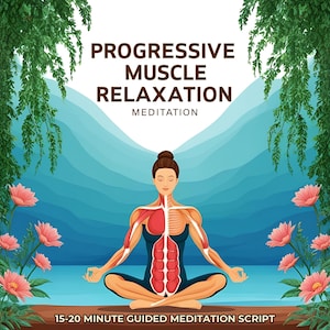 Progressive Muscle Relaxation Stress Relief Guided Meditation Script for Business or Personal Use, Self-Care Meditation Script Printable PDF
