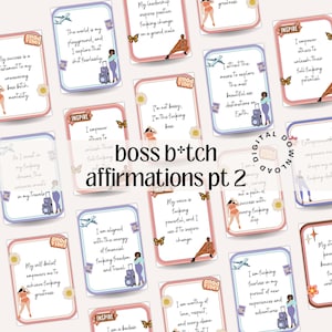 Swear Affirmations Karten Druckbare Ermutigungskarten Badass Affirmationen für Frauen Druckbare Karten für Manifestierende Fülle und Reisen