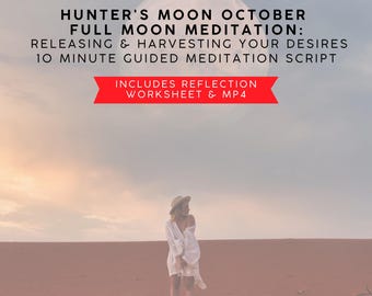 Hunter's Moon Guided Meditation Script, Full Moon Ritual (PDF Download)
