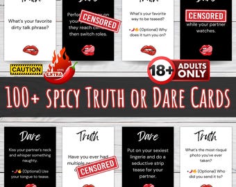 Dirty Adult Game Cards 100 Naughty Truth or Dare Couple Game Sexy Anniversary Gift Kinky Sex Game for Couples Intimate Date Night Ideas PDF