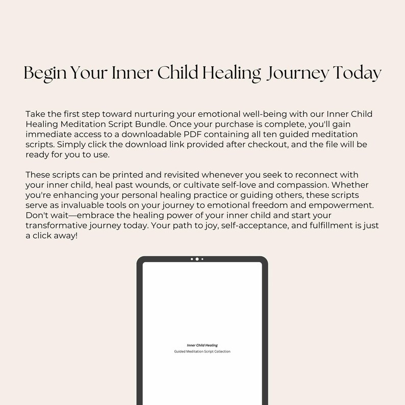 Inner Child Healing Guided Meditation Script Bundle + Worksheet & Mp4 ...