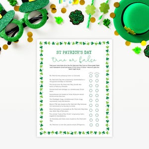 St Patrick&#39;s Day Games St Patricks Day True or False Game St Patricks Family Party Games Bar Crawl Game for St Patricks Day St Paddys Trivia