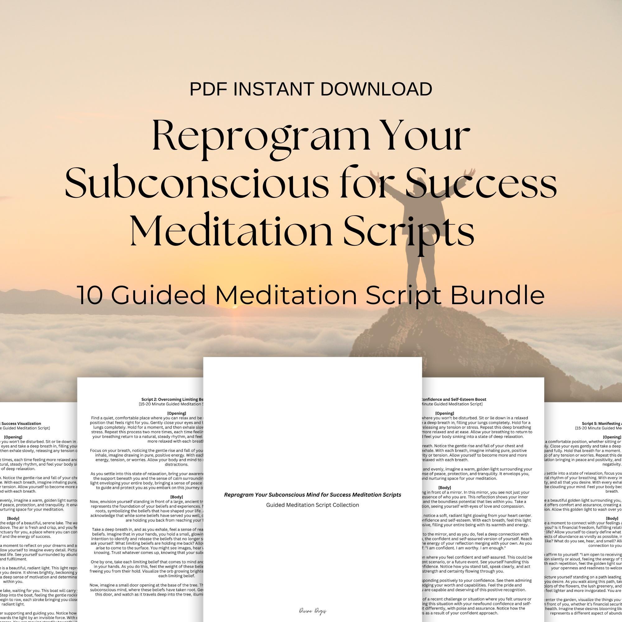 Reflective Script 40 Guided Meditation Scripts - Professional Script Bundle + Meditation ...
