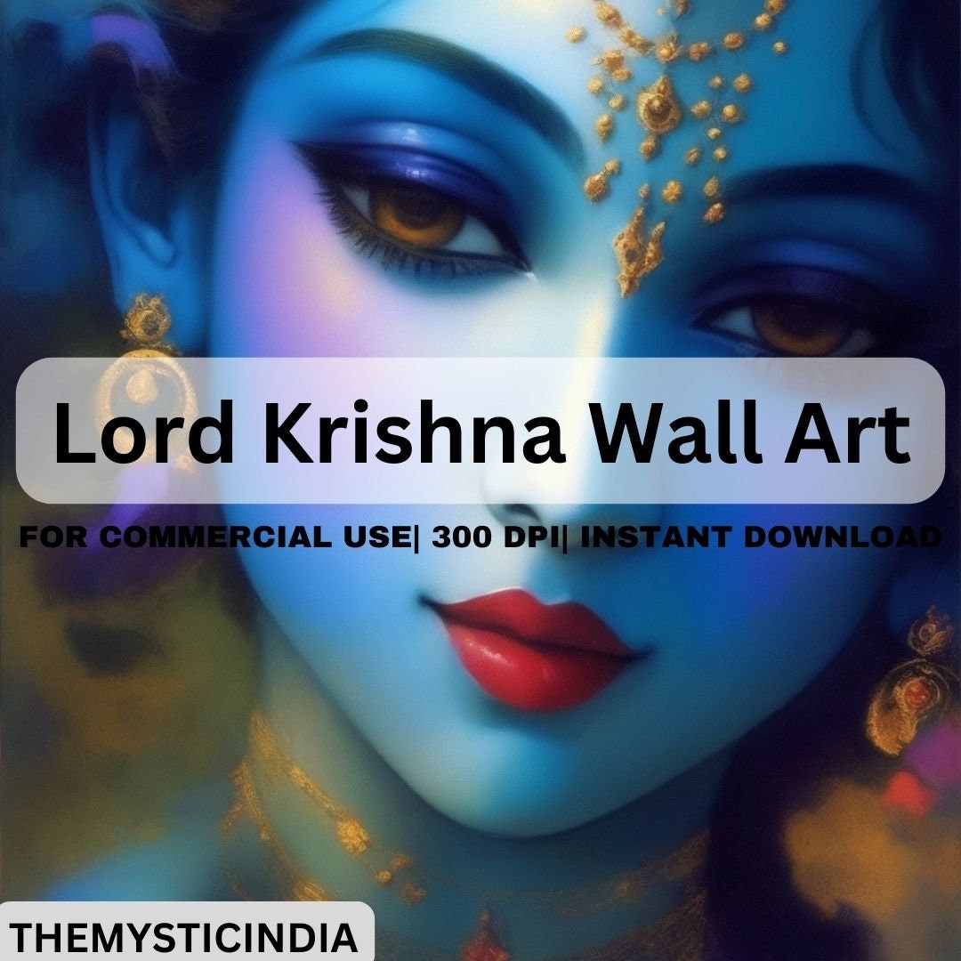 Lord Krishna Wall Art Krishna Digital Art Digital Download Etsy
