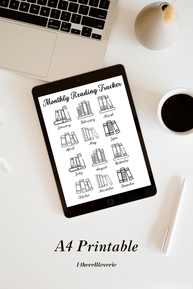 Monthly Book Tracker Printable – Reading Tracker Coloring Page – Books ...