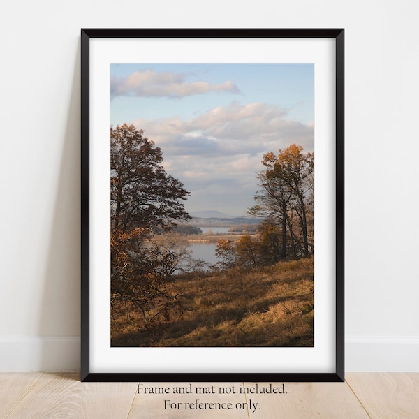 Landscape photography of Hudson River view at Golden Hour from Montgomery Place Mansion Historic Site in Upstate New York.