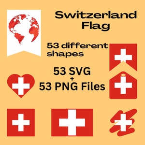 Pacote de bandeiras da Suíça 53 arquivos SVG PNG para designs prontos para impressão