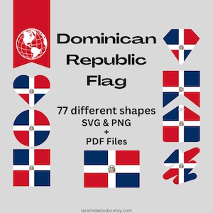 Dominican Republic Flag Bundle 77 SVG & PNG Printable Files for Ready to Use Designs North America Country Flag
