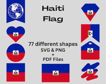 Haiti Flag Bundle 77 SVG & PNG Printable Files for Ready to Use Designs North America Country Flag