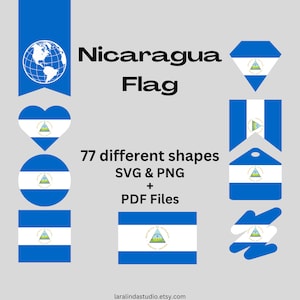 Nicaragua Flag Bundle 77 SVG & PNG Printable Files for Ready to Use Designs North America Country Flag