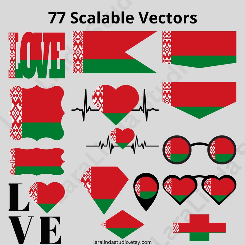 Belarus Flag Bundle 77 SVG & PNG Printable Files for Ready to Use ...