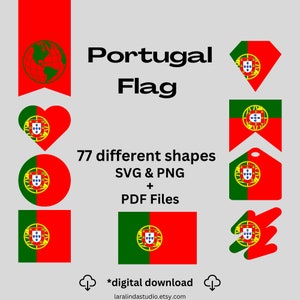 Portugal Flag Bundle 77 SVG &amp; PNG Printable Files for Ready to Use ...