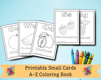 Baby Shower Coloring Book Baby's Gift Fruits and Vegetables First ABC Book Coloring Printable PDF Pages Baby Shower Activity Custom Name 1x2