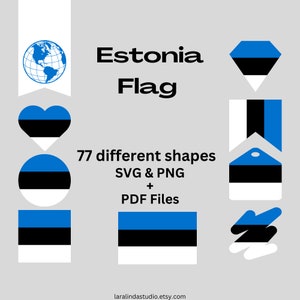 Estonia Flag Bundle 77 SVG & PNG Printable Files for Ready to Use Designs Europe Country Flag Printable Pennants and Printable Banners