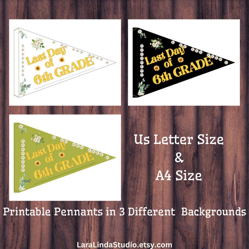 6th Grade Graduation Sign Printable and Pennant Banner 3 Colors Last ...