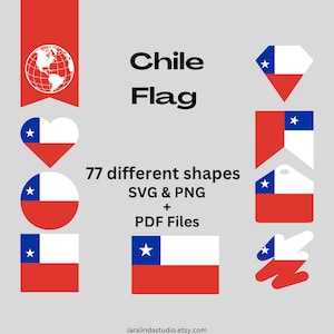 Chile Flag Bundle 77 SVG & PNG Printable Files for Ready to Use Designs South America Country Flags