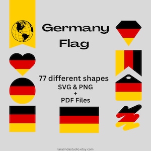 Germany Flag Bundle 77 SVG & PNG Printable Files for Ready to Use Designs Europe Country Flag Printable Pennants and Printable Banners